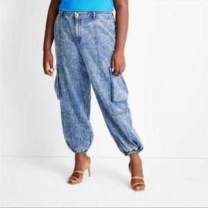 NWT Future Collective Kahlana Barfield Brown Target Mid-Rise Cargo Jeans